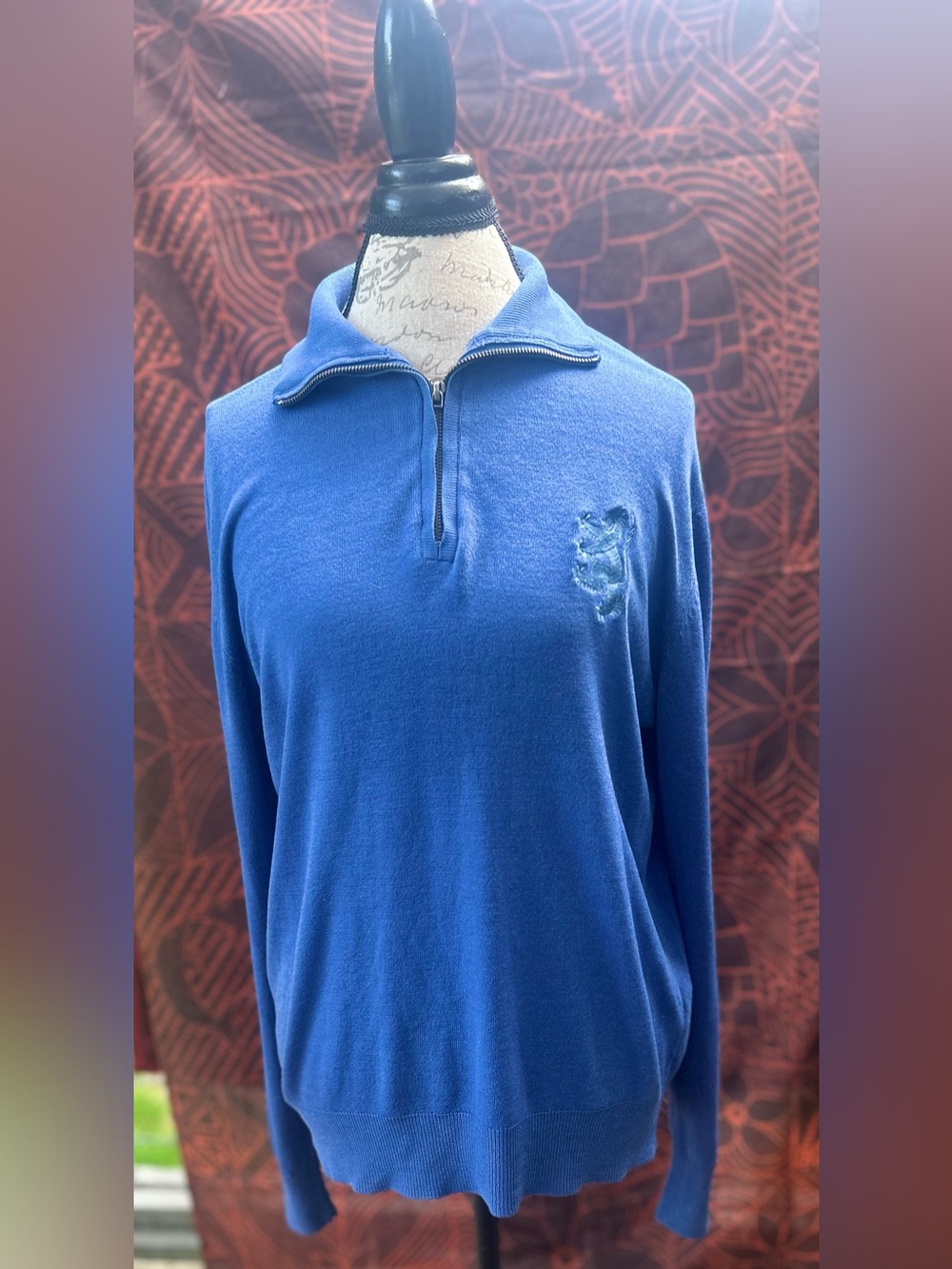 Pringle Royal Blue Quarter-Zip Sweater